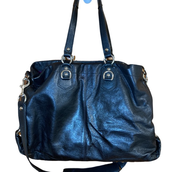 COACH Leather Ashley Satchel with Purple Interior CONVERTIBLE STRAP - F1… - Picture 3 of 8